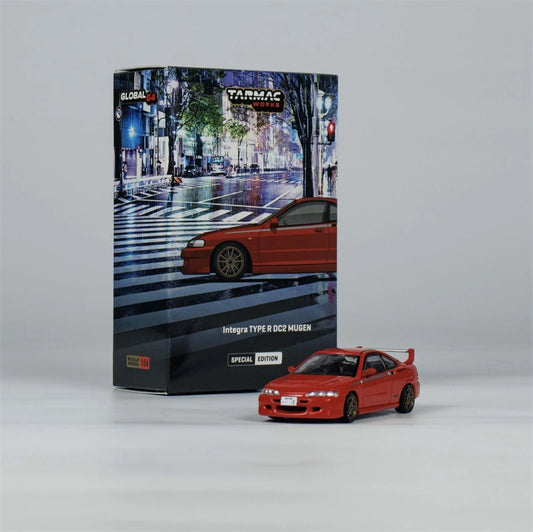 TW Tarmac work 1:64 Global64 Mugen Integra Type-R DC2 2025 HEC Red Diecast Model Car