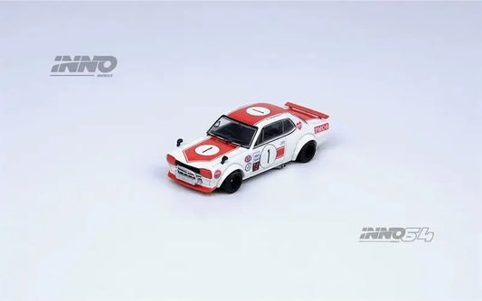 PreSale INNO 1:64 SKYLINE2000 GTR KPGC10 #1 RedWhite Die-Cast Car Model Collection Miniature