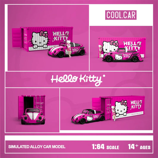 Cool Car 1:64 Beetle kitty Light pink / Dark Pink limited500 Diecast Model Car
