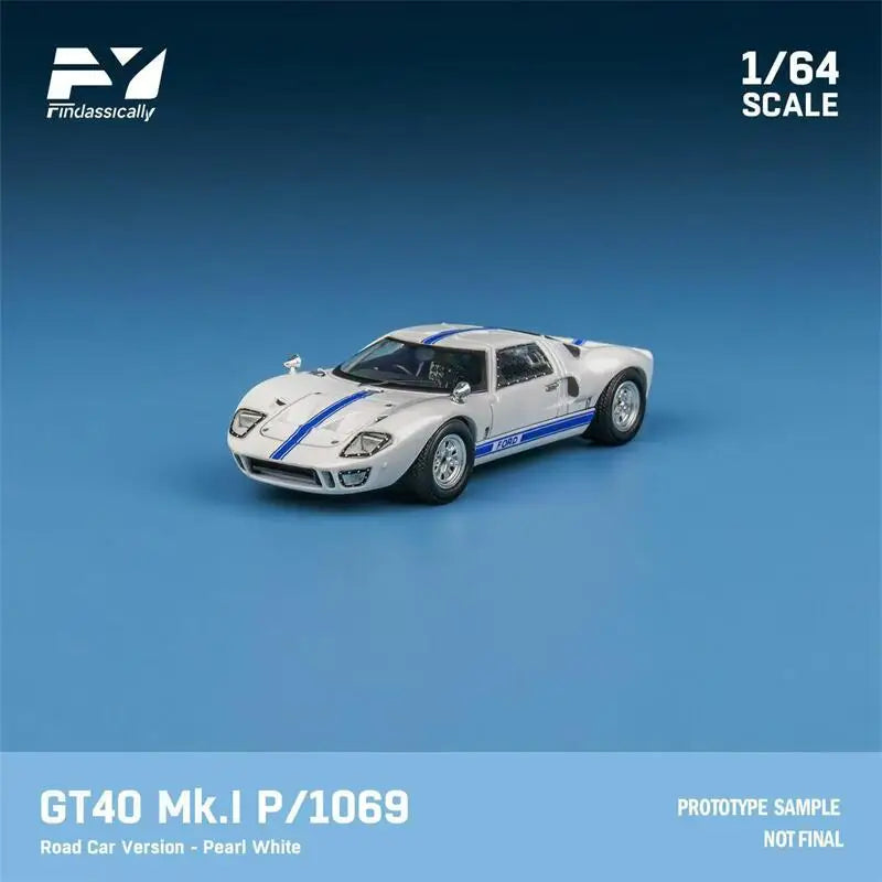 Findclassically 1:64 GT40 Mk.I P1059 White / Mk.II P1031 “Holman & Moody” #6 1966 limited500 Diecast Model Car