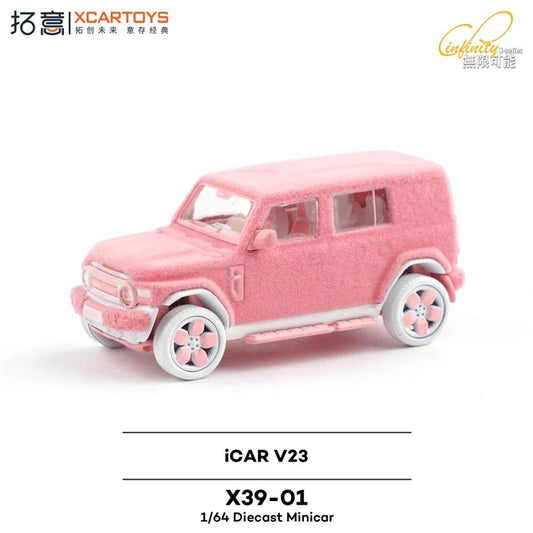 PreSale Xcartoys 1:64 icar V23 pink plush Collection Miniature DieCast Model Car