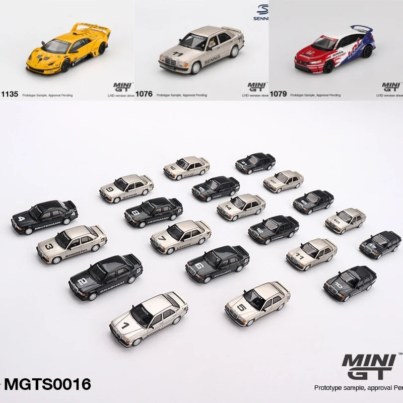 MINI GT 1:64 190E Senna 1984 20cars Set TYPE R 2024 LB-Silhouette WORKS MURCIELAGO Evo Diecast Model Car