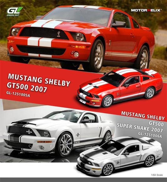 PreSale GreenLight × Motorhelix 1:64 Mustang GT500 Shelby Die-Cast Car Model Collection Miniature Gifts