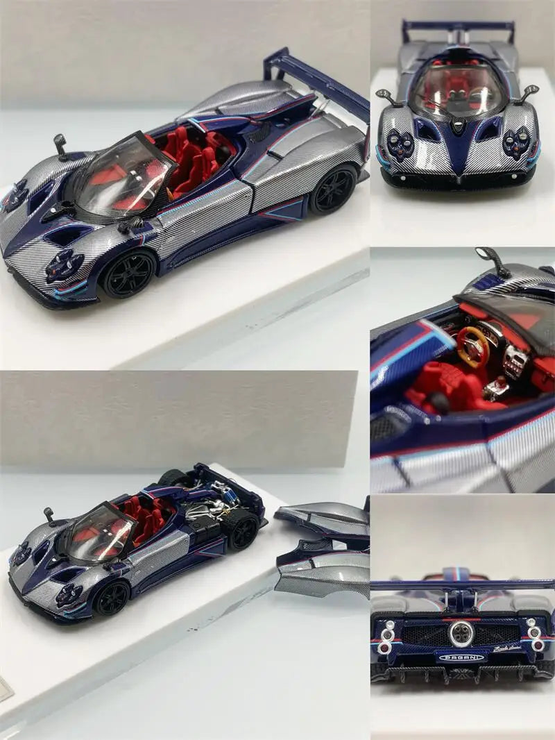 TNT Model 1:64 Zonda Arrivederci Silver Blue Diecast Model Car
