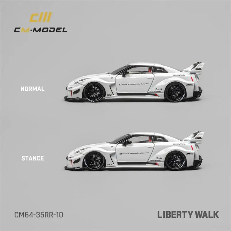 **Pre-Order** CM MODEL  1:64 LBWK Supersilhouette 35GT-RR White Diecast Model Car