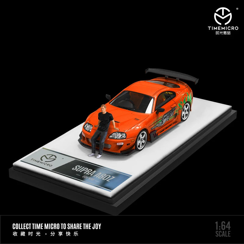 TIME MICRO 1:64 Supra A80Z Fast & Furious Paul painting Orange Diecast Model Car