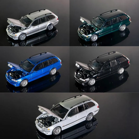 DCM 1:64 E39 Wagon Blue Green Black Silver Gray Die-Cast Car Model Collection Miniature