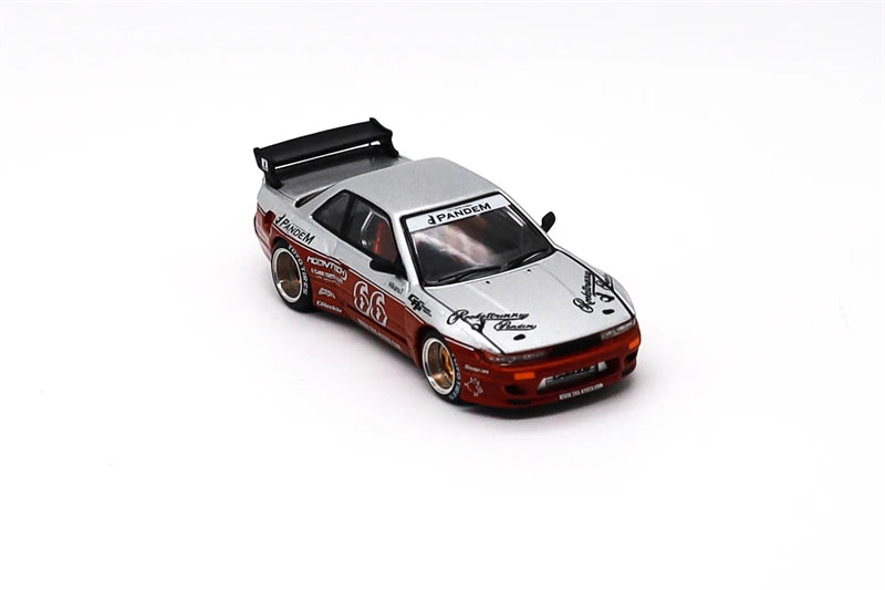 Pop Race 1:64 PANDEM SILVIA S13 MOONTECH RED Diecast Model Car