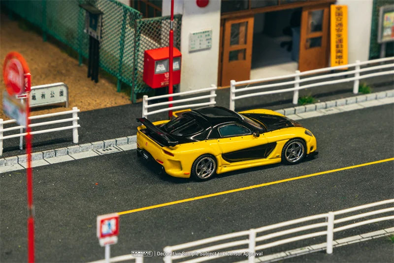 Tarmac Works 1:64 VeilSide RX-7 Fortune7 Yellow Black Diecast Model Car