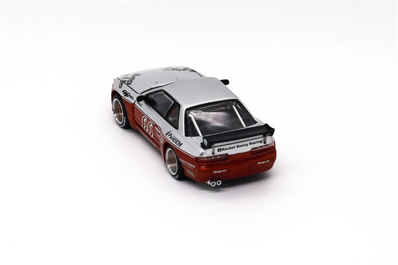 Pop Race 1:64 PANDEM SILVIA S13 MOONTECH RED Diecast Model Car