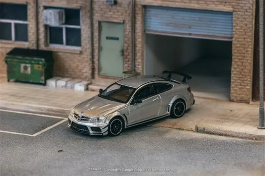 Tarmac Works 1:64 C63 Coupe Black Series Silver Metallic Diecast Model Car