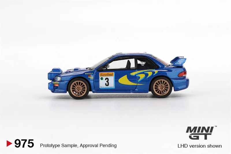 Blister box - MINI GT 1:64 Impreza WRC98 1998 Rally Monte-Carlo 3rd Place #3 Die-Cast Car Model Collection Miniature
