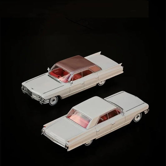 MK Miniatures 1:64 DeVille Pink / White Diecast Model Car