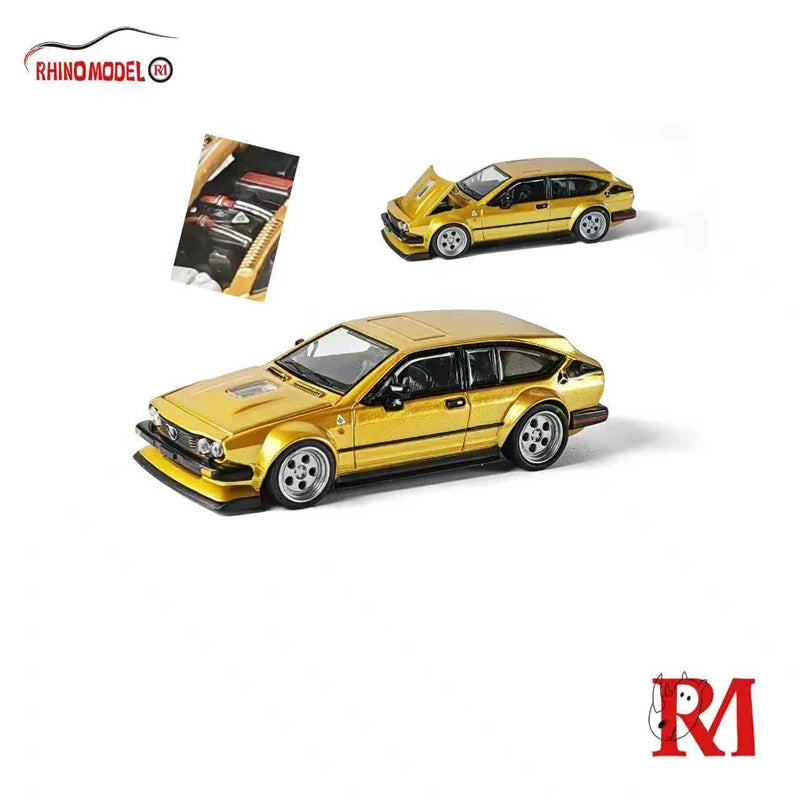 Rhino Model RM 1:64 Alfa Romeo Gtv6 Silver / Gold Diecast Model Car