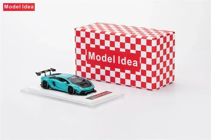 PreSale Model Idea 1:64 LB LP700-4 Blue Resin Collection Miniature DieCast Model Car