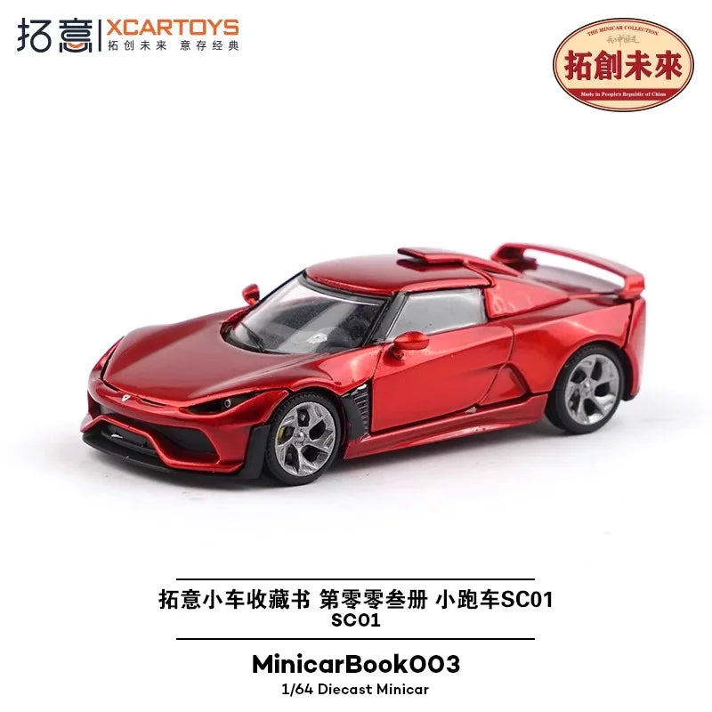 Xcartoys 1:64 MinicarBook003 SC01 Red Diecast Model Car