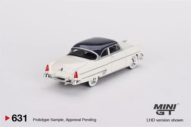 MINI GT 1:64  Lincoln Capri 1954 Arctic White / Atlantic Blue LHD Diecast Model Car