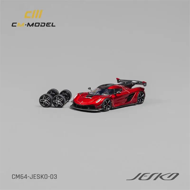 **Pre-Order** CM MODEL  1:64 Koenigsegg Jesko Attack Metallic Cherry Red Diecast Model Car