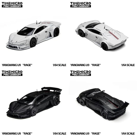 Time Micro x PSC DESIGN 1:64 YANGWANG U9 "RAGE* White / Black Diecast Model Car