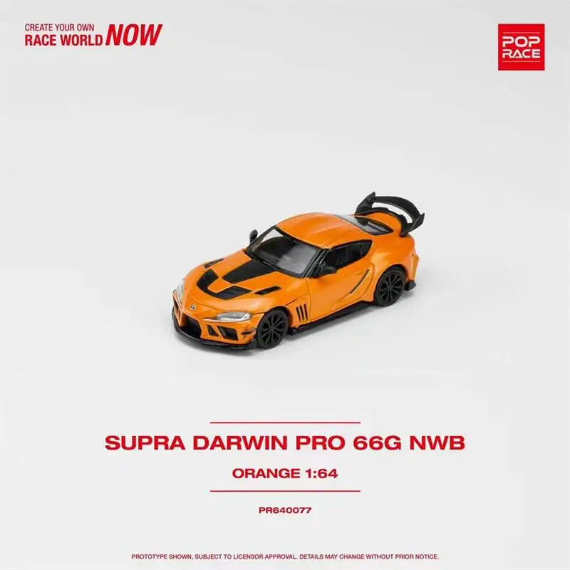 Pop Race 1:64 DARWIN PRO 66G NWB SUPRA ORANGE Diecast Model Car