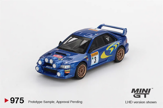 Blister box - MINI GT 1:64 Impreza WRC98 1998 Rally Monte-Carlo 3rd Place #3 Die-Cast Car Model Collection Miniature