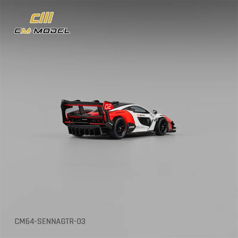 CM MODEL 1:64 SennaGTR White&Red Diecast Model Car