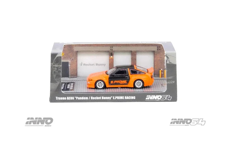 INNO 1:64 COROLLA TRUENO AE86 PANDEM / ROCKET BUNNY Orange Diecast Model Car