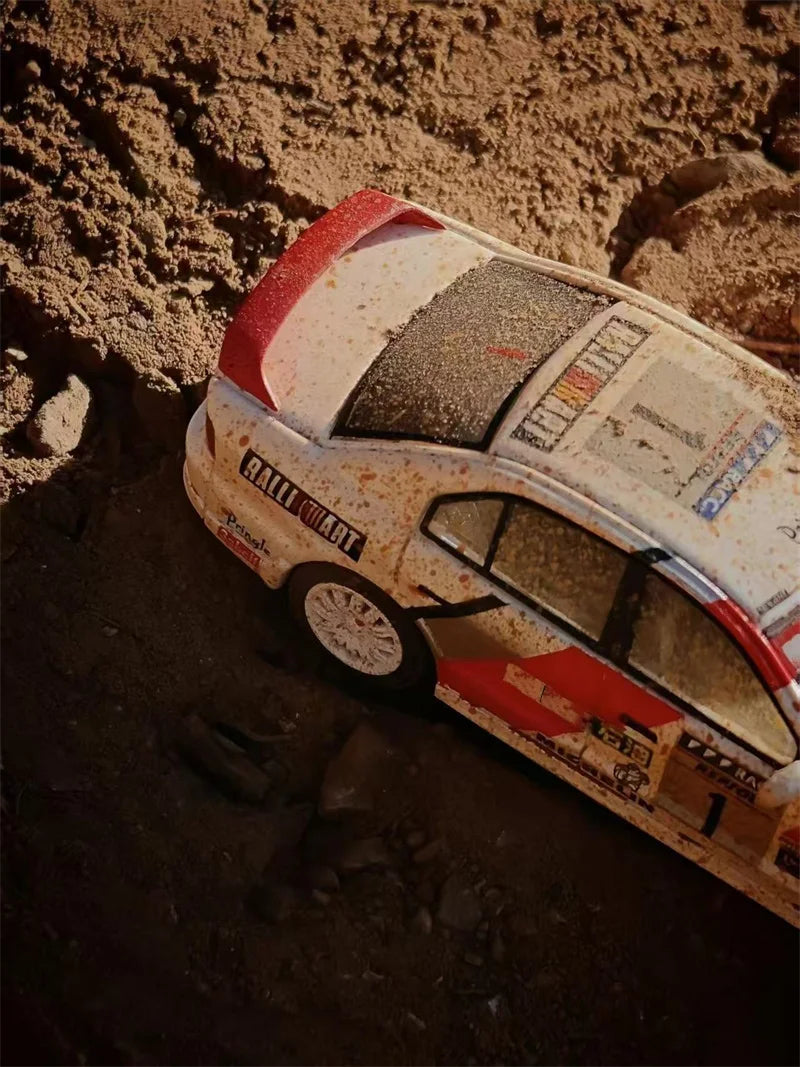 MK Miniatures x Bliss Mold 1:64 Mk8 VR4 Galant White Rally Die-Cast Car Model Miniature Gifts