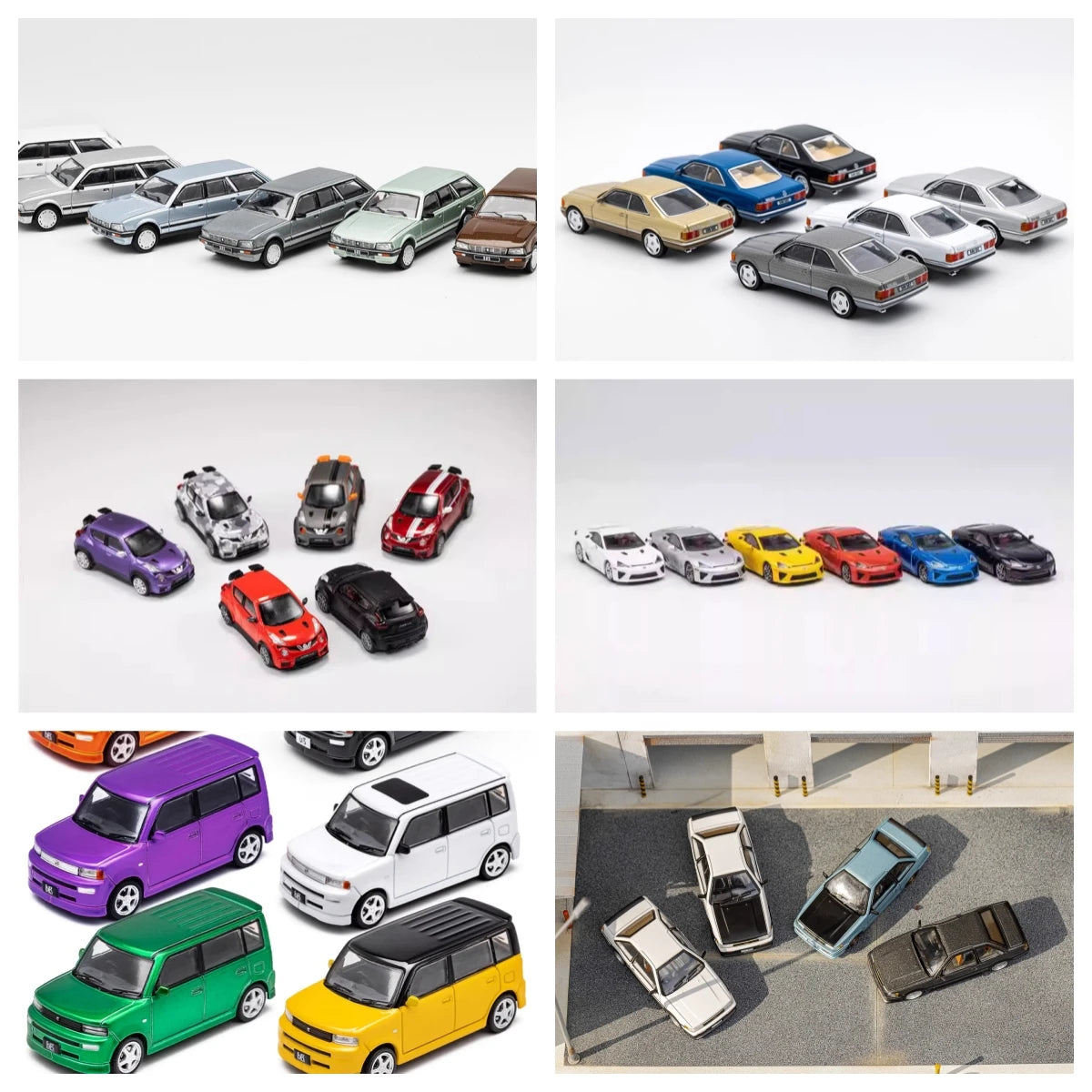 DCT  1:64 JUKE-R AE86 500SEL bB mk1 XP30 505SW LFA C30 Alphard Mk4 AH40 RWB-AE86 Diecast Model Car