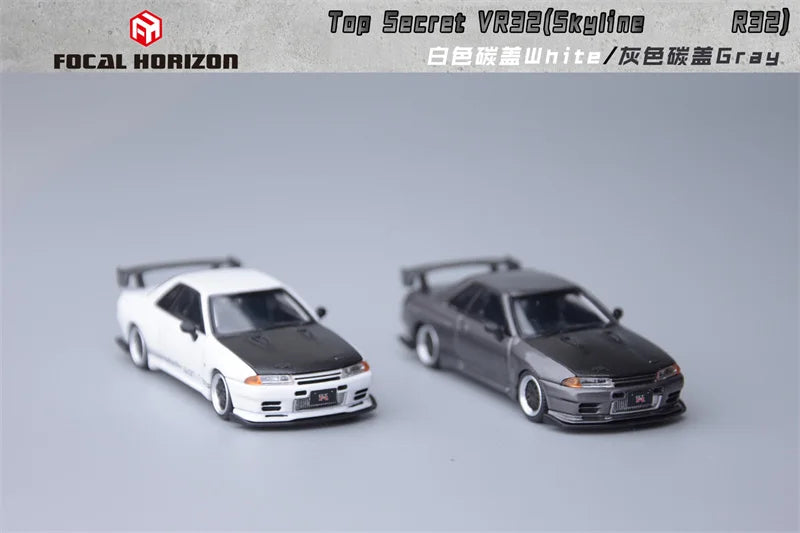 Focal Horizon 1:64 Top Secret VR32 White / Grey with Carbon Hood Diecast Model Car