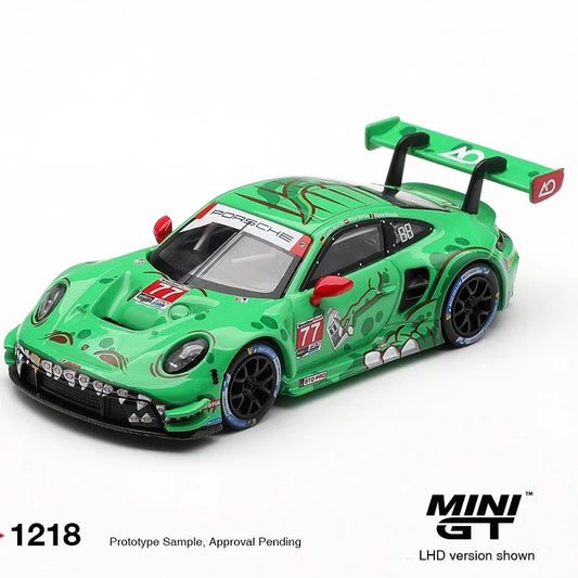 PreSale MINI GT 1:64 Porsche 911 GT3 R # 77 AO Racing 2025 IMSA Sebring 12Hr LHD Diecast Model Car