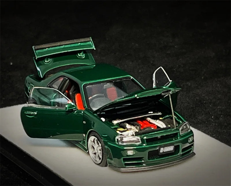 PGM 1:64 R34 Z-TUNE Green Limited999 Diecast Model Car