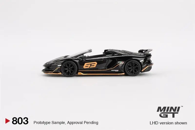 **Pre-Order** MINI GT 1:64 Aventador SVJ 63 Roadster Nero Aldebaran Black LHD Diecast Model Car