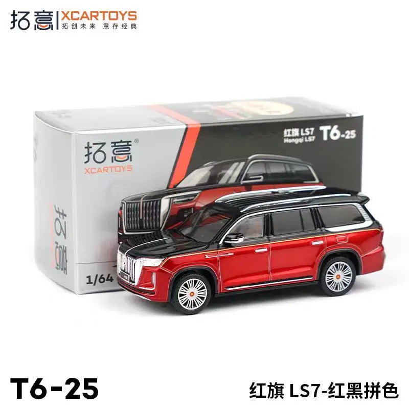 XCarToys 1:64 HongQi LS7 Black / Red Diecast Model Car
