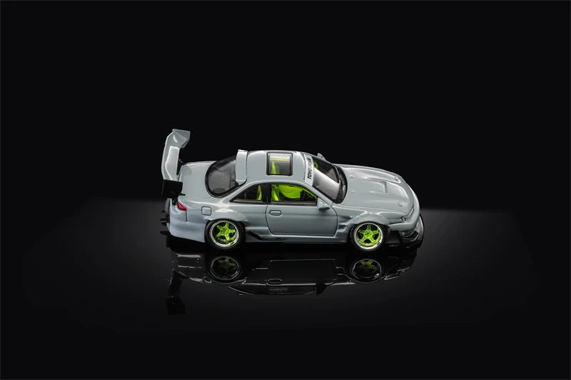 MORTAL 1:64 GT-SPEC V1 S14 SEIJI OOKAWARA concrete grey Die-Cast Car Model Miniature Gifts