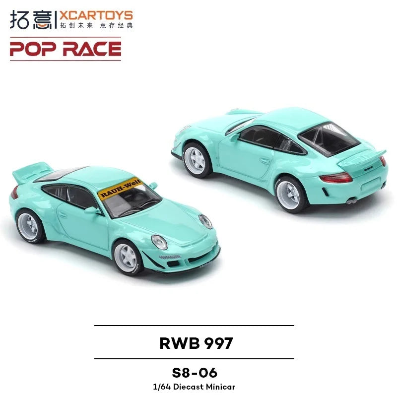 Xcartoys X Pop Race 1:64 RWB997 Blue Diecast Model Car