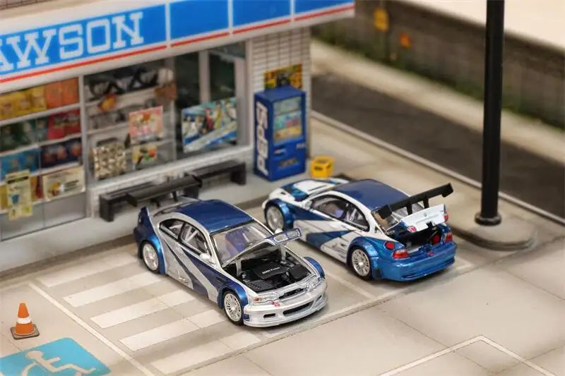PreSale Ghost Player 1:64 M3 E46 Need for Speed Silver / White Blue Die-Cast Car Model Collection Miniature Gift collection disp