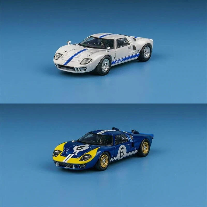 Findclassically 1:64 GT40 Mk.I P1059 White / Mk.II P1031 “Holman & Moody” #6 1966 limited500 Diecast Model Car