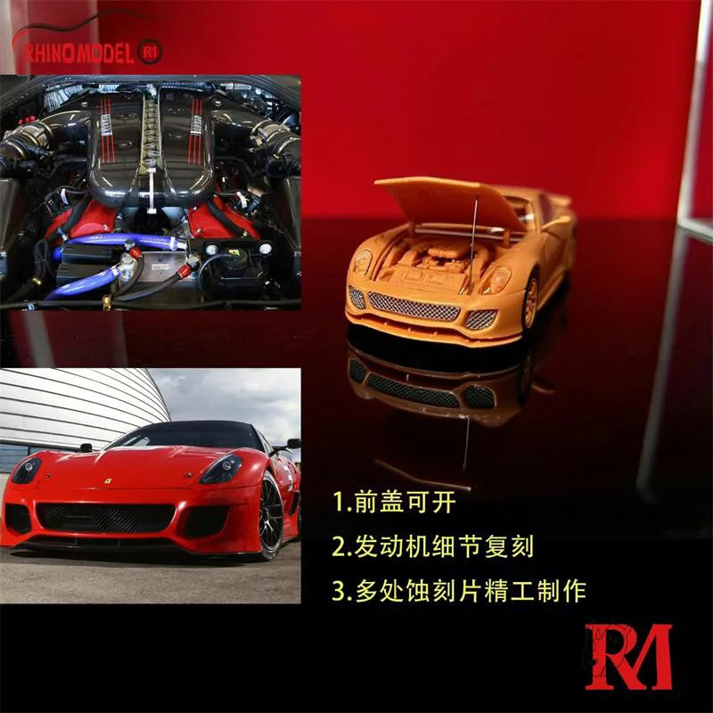 Rhino Model RM 1:64 599XX Red Die-Cast Car Model Collection Miniature