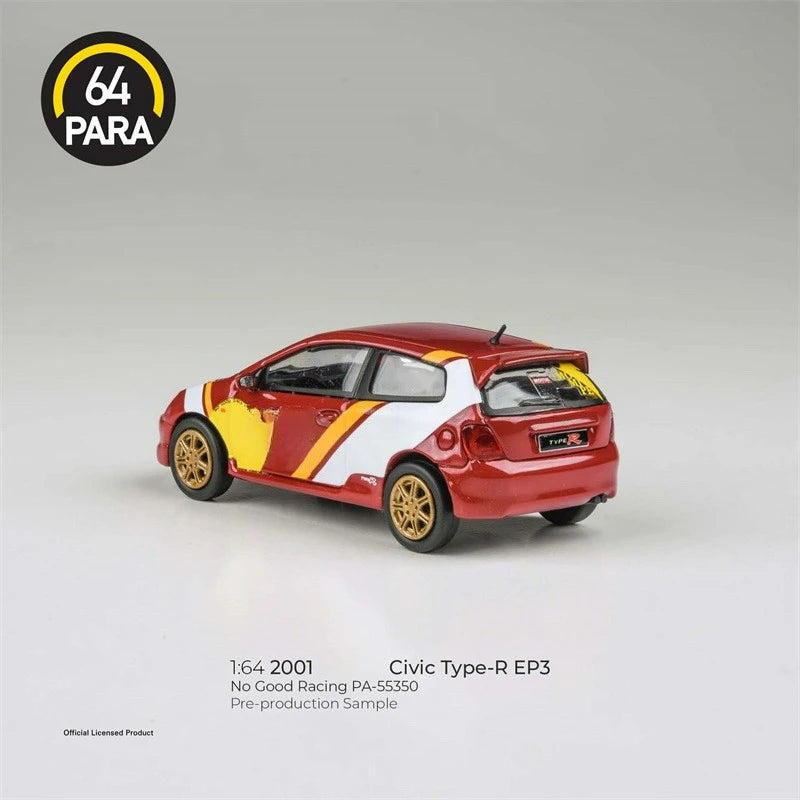 Para64 1:64 2023 Civic FL5 Type R Spoon#95 / 2001 Civic EP3 Type R RB Diecast Model Car