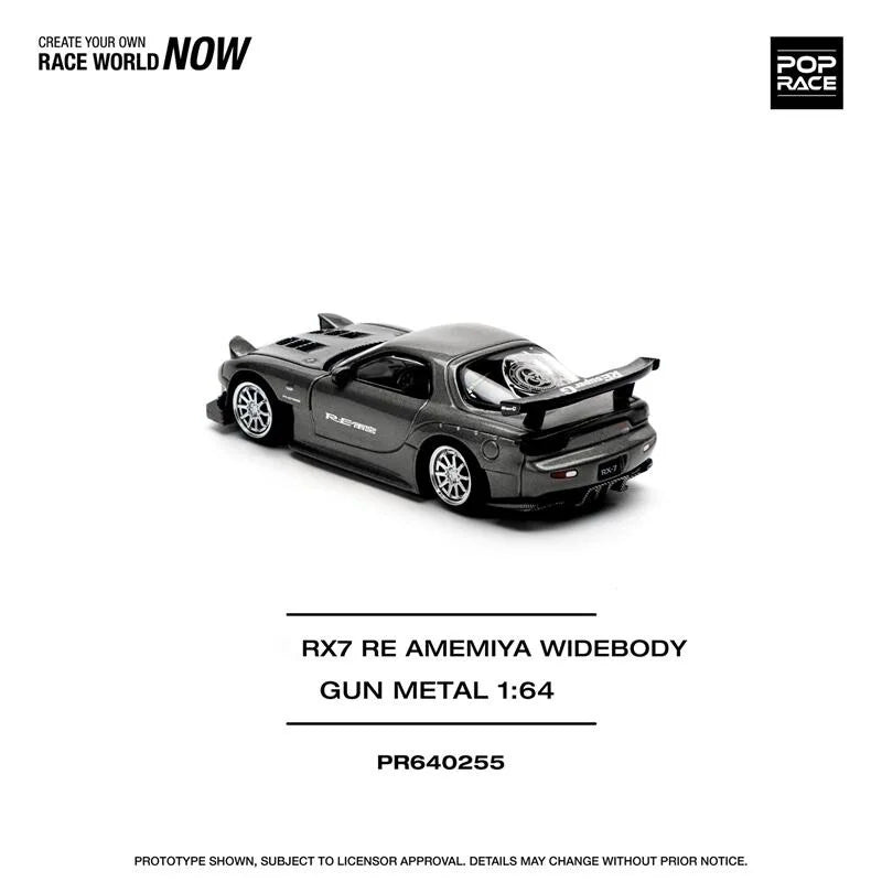 Pop Race 1:64 RX-7 RE Amemiya WIDEBODY Metal Diecast Model Car