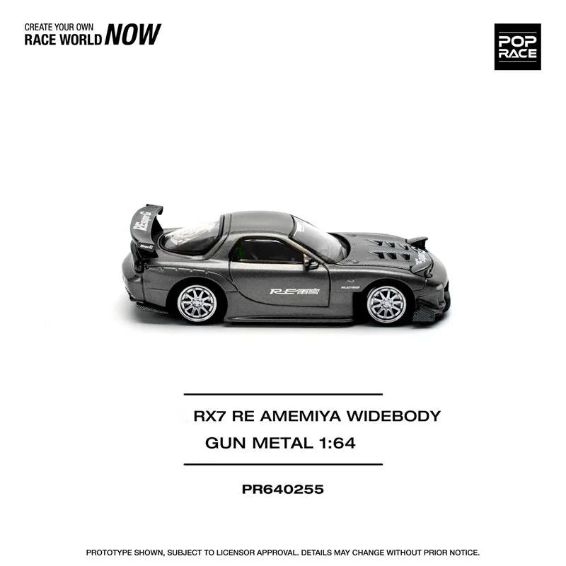 Pop Race 1:64 RX-7 RE Amemiya WIDEBODY Metal Diecast Model Car