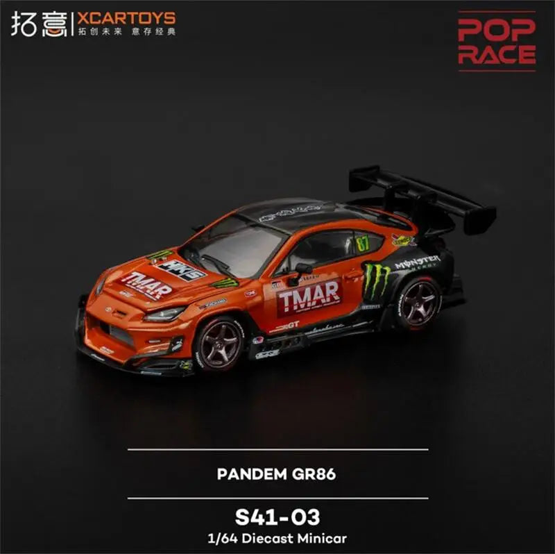 PreSale XCARTOYS X POP RACE 1:64 PANDEM GR86 DAIGO SAITO Orange Collection Miniature Diecast Metal Model Car