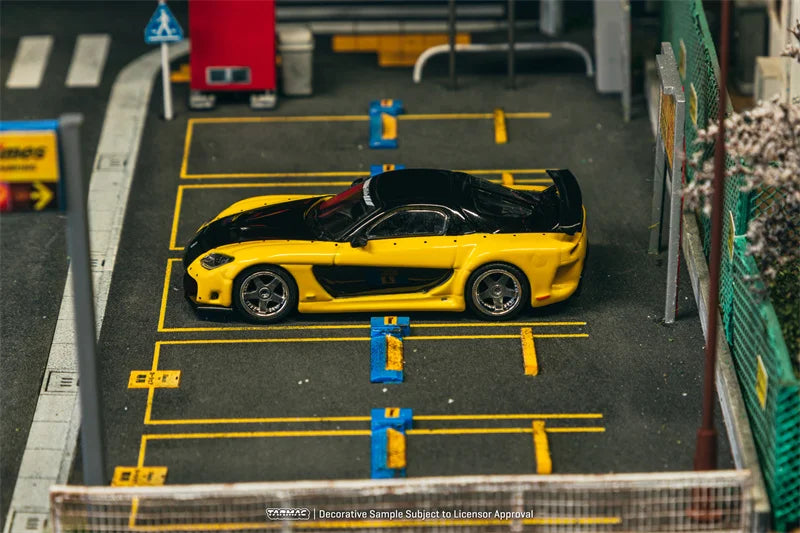 Tarmac Works 1:64 VeilSide RX-7 Fortune7 Yellow Black Diecast Model Car