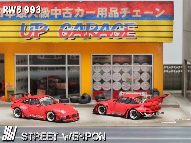 SW 1:64 RWB 993 NAGINATA  Matte Red Diecast Model Car