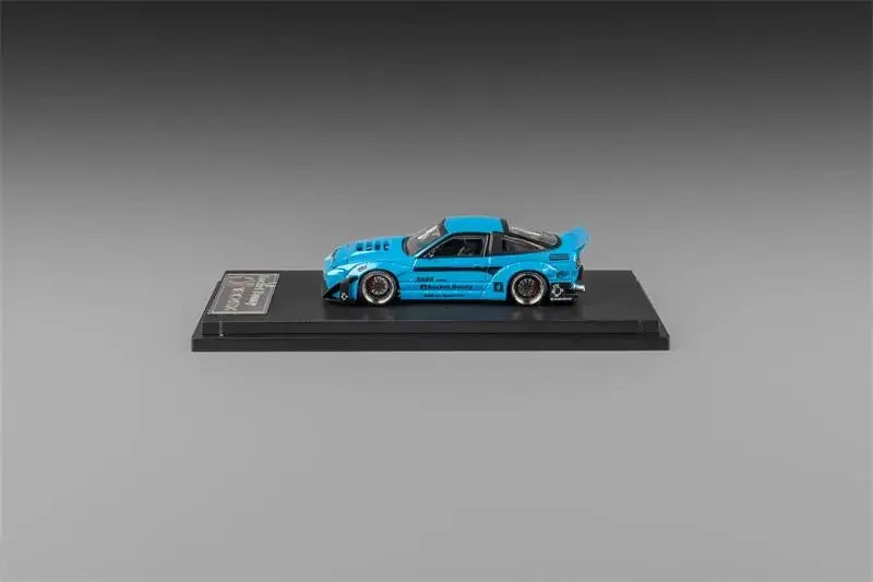 Micro Turbo 1:64 S13 Silvia 180SX Pandem Rocket Bunny baby blue Limited999 Diecast Model Car