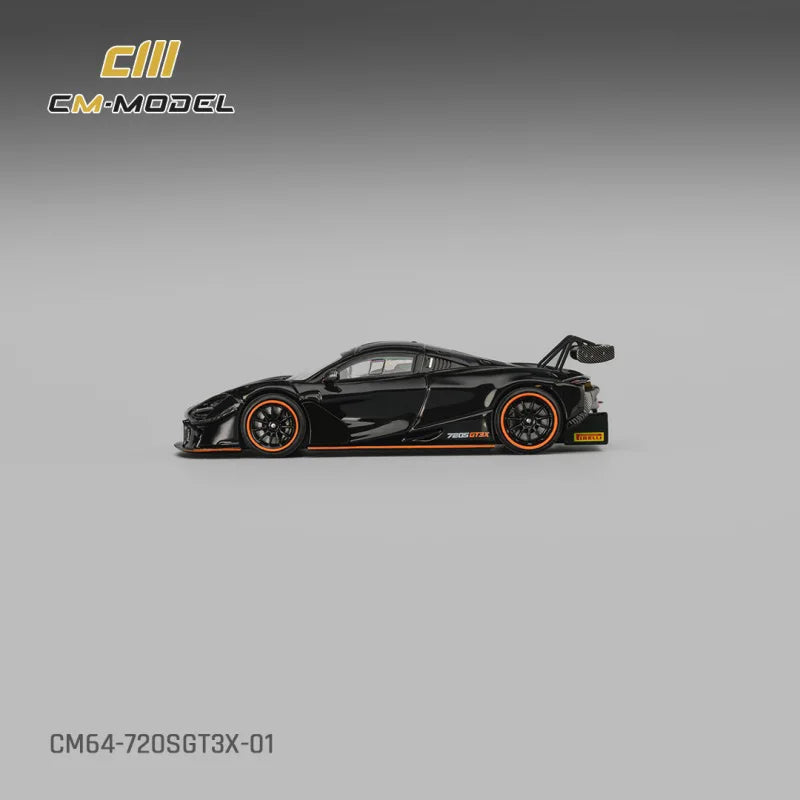 CM MODEL 1:64 SuperSport Cars 720SGT3X Black Collection Miniature Diecast Metal Model Car