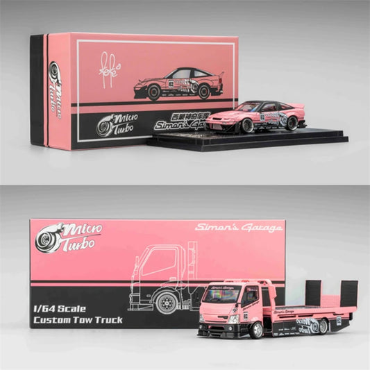 Micro Turbo x Simons Garage 1:64 SlMON'S / S13 #62 Pink Livery Diecast Model Car