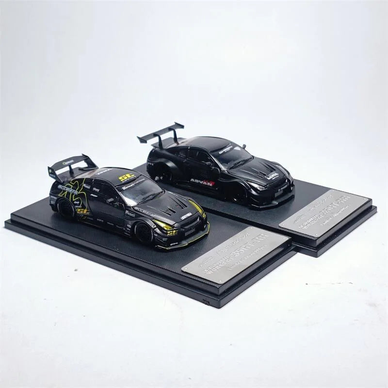 Model Collect MC 1:64 LBWK LB WORK GT GTR R35 Matte Black Diecast Model Car