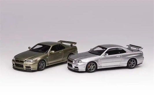 Motorhelix MH 1:64 Skyline GT-R Mk5 R34 V-SPEC-II limited799 Diecast Model Car